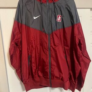 Stanford Nike Men's Red and Gray Windbreaker